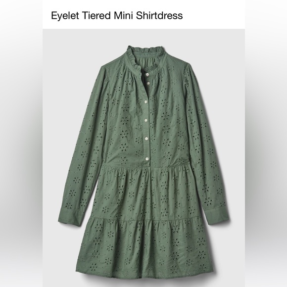 * SOLD * Gap Tiered Shirt Dress - Picture 3 of 4